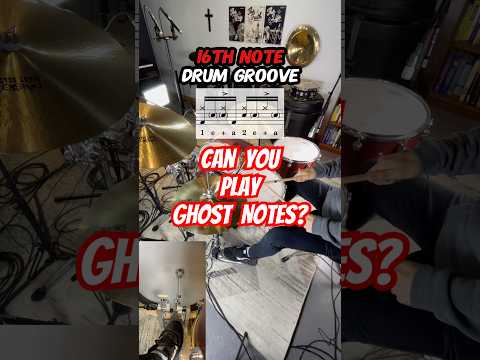 How to play a 16th note Drum Groove (Ghost Note Drum Lesson) #drums