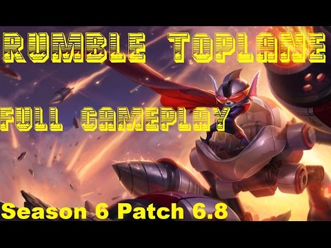 Rumble vs Ekko Toplane Full Gameplay by MaRin Season 6 Patch 6.8