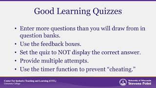 Canvas Quizzes as a Formative Learning Tool