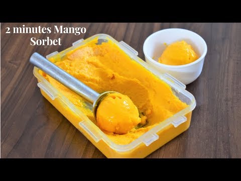 2 Minute Mango Sorbet With 2 Ingredients - आम से बनाये 2 मिनट में मजेदार मिठाई Food Connection