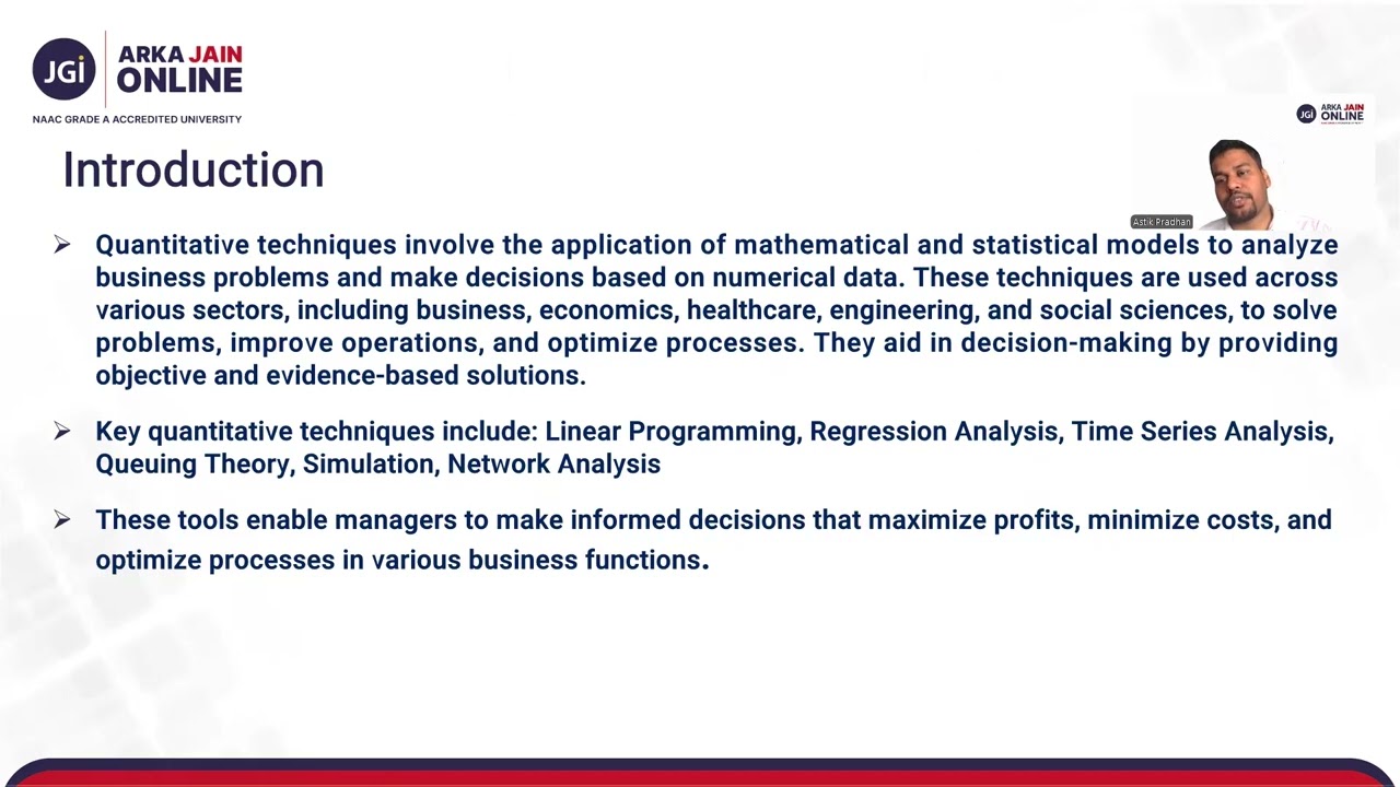 Module1  Introduction to Quantitatives Techniques for Management