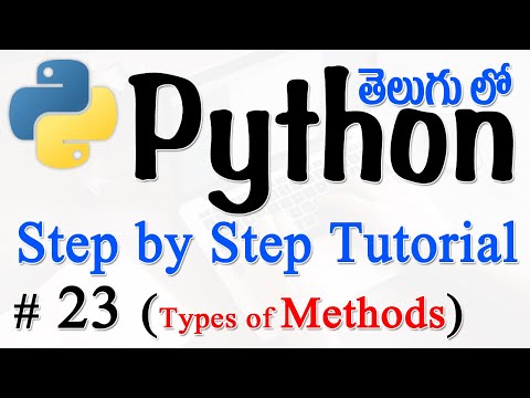 Python Tutorials For Beginners in Telugu Tutorial 23 Types of Methods in Class | OOPs in Python