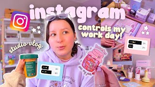 Instagram Controls My Small Business for the Day?! 📦 Packing Orders & Creating Content 🎀 Studio Vlog