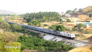 preview picture of video 'WAP-7 Chennai Shatabdi Express Mountain Terrain.'