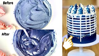 Microwave Buttercream To Get A SUPER DARK/DEEP COLOUR | Buttercream Cake Hack| How To Get Dark Icing