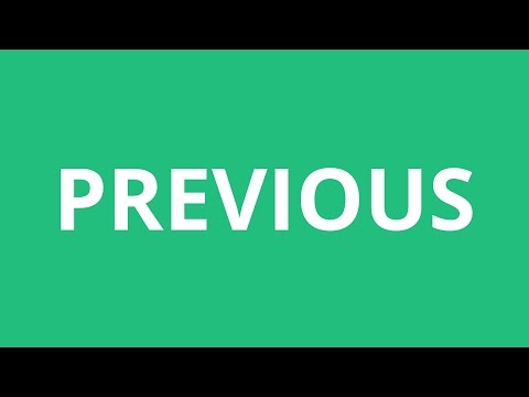 Part of a video titled How To Pronounce Previous - Pronunciation Academy - YouTube