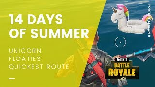 Fortnite 14 Days of Summer: Search Unicorn Floaties (QUICKEST ROUTE)