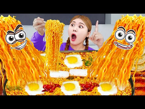 GIANT Spicy Noodles RAMEN Mukbang COLLECTION 🌶️ by HIU