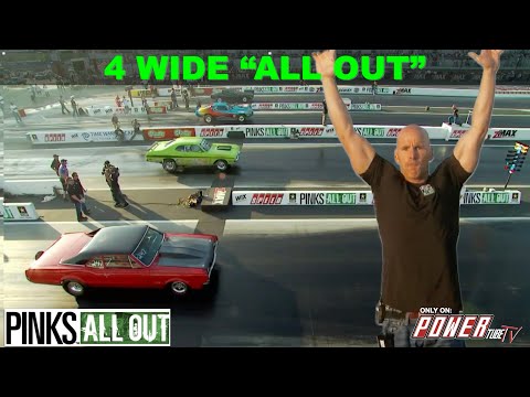 PINKS ALL OUT - 4 Wide Drag Racing "ALL OUT" at ZMax Dragway!!
