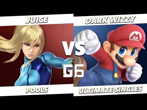 Glitch 6 SSBU - Juice (Zero Suit Samus) VS Dark Wizzy (Mario) Smash Ultimate Pools