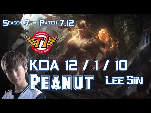 SKT T1 Peanut LEE SIN vs ZAC Jungle - Patch 7.12 KR Ranked