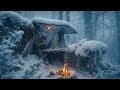 Solo Winter Camping In Heavy Snow And Blizzard Building A Hidden Shelter Between Two Rocks And Fire