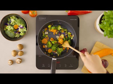 CASO Design ProSlim 2000 mobili vienvietė indukcinė kaitlentė, juodos spalvos video