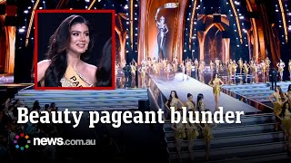‘Beg your pardon?’: Beauty queen’s huge fail goes viral