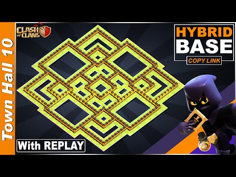 New BEST TH10 HYBRID (FARMING/TROPHY) Base with REPLAY 2020!! TH10 base COPY LINK - Clash of Clans