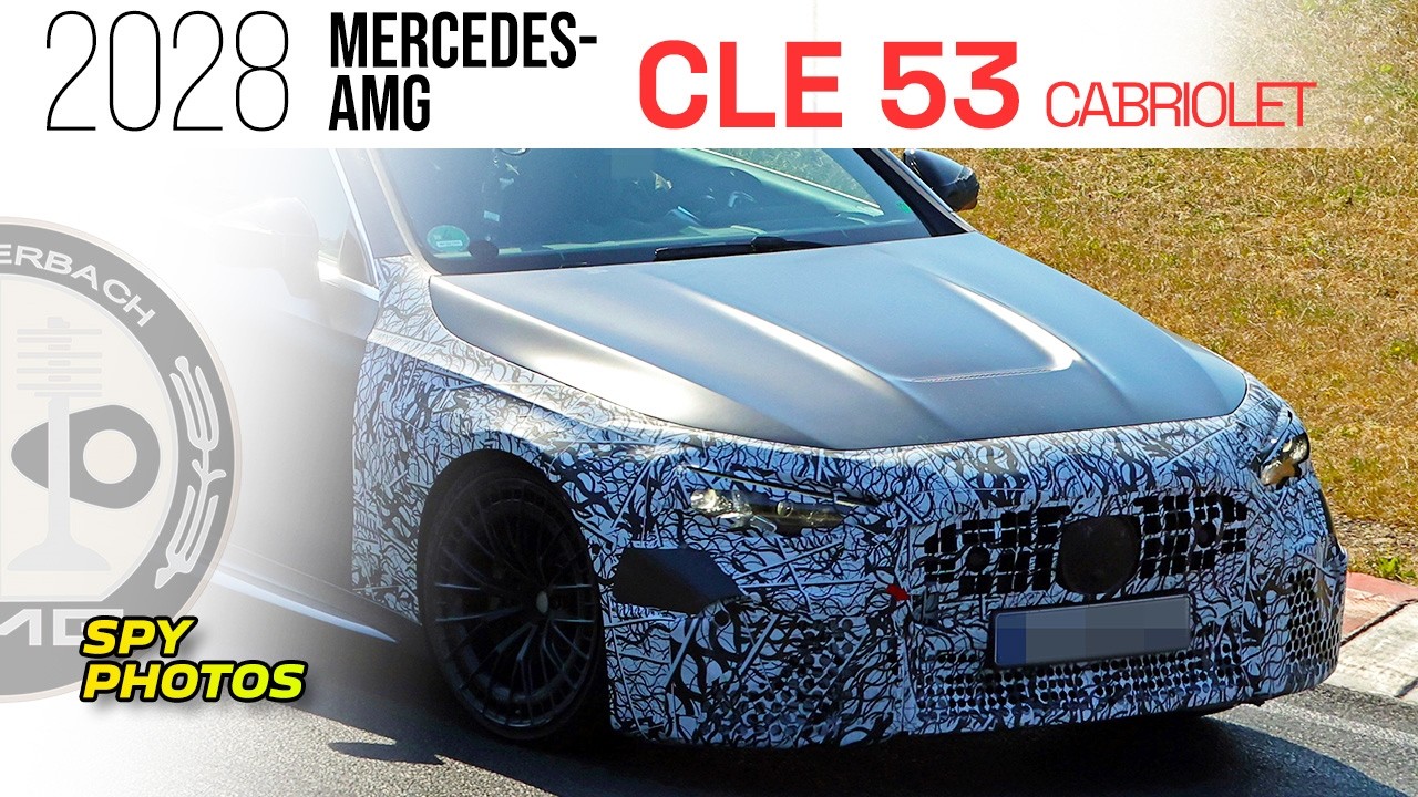 Spy photos: 2028 Mercedes-AMG CLE 53 Cabriolet testing at the Nordschleife