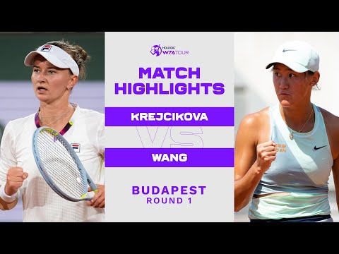 Теннис Barbora Krejcikova vs. Xiyu Wang | 2022 Budapest Round 1 | WTA Match Highlights