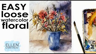 Watercolor techniques for Loose Autumn Floral