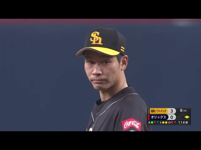 【8回裏】手も足も出させない!! ホークス・武田が変化球で見逃し三振を奪う!! 2019/4/4 B-H