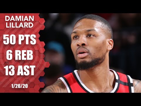 達米安-利拉德對陣步行者落下50分｜2019-20賽季NBA精彩瞬間 (Damian Lillard drops 50 points vs. Pacers | 2019-20 NBA Highlights)