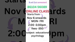 online class for educational psychology starts from nov 6 onwards #starttostudy