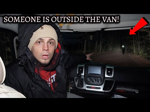 TERRIFYING CAMPING IN MY VAN AT HAUNTED FOREST - SOMEONE WAS OUTSIDE THE VAN! VERY SCARY