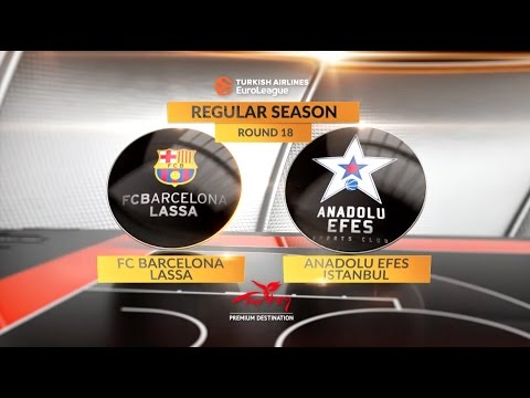 EuroLeague Highlights RS Round 18: FC Barcelona Lassa 89-78 Anadolu Efes Istanbul