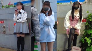 4K【大久保公園】病院前周辺をお散歩👣GW直前‼️幼な可愛いくセクシーなP活立ち〇ぼ女子︎💕︎Walk in front of Okubo Park Hospital#okubopark