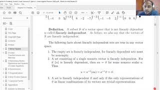 Introduction to Linear dependence and linear independence