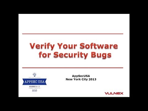 Image thumbnail for talk Verify your software for security bugs