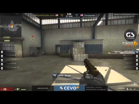 Shroud [Manajuma] 1 v 5 Clutch - CS:GO CEVO 2014