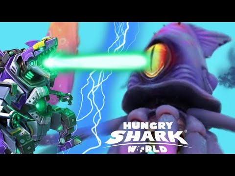 Mecha Sharkjira vs Colossal Squid 2021 ! - Hungry Shark World