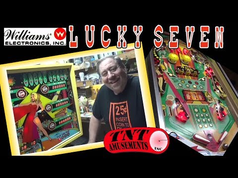 #523 Williams LUCKY SEVEN Pinball Machine - Old Fashioned Chime Coils!  TNT Amusements