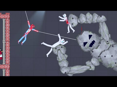 Spider-Man VS Stone Golems in People Playground