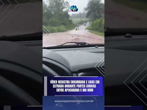 Vídeo registra enxurrada e caos em estrada durante fortes chuvas entre Apucarana e Rio Bom