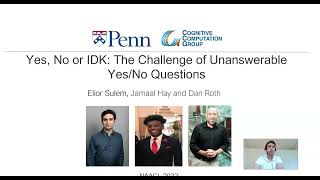 NAACL 2022: Yes, No or IDK: The Challenge of Unanswerable Yes/No Questions.