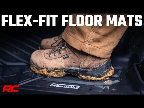 Rough Country Flex-Fit Floor Mats Front and Rear 2012 - 2015 Toyota Tacoma 2WD/4WD