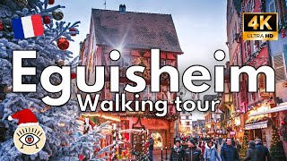 🎄 Christmas in Europe (4K) 🎅 [ Eguisheim, Alsace - France ] - Walking tour with subtitles!