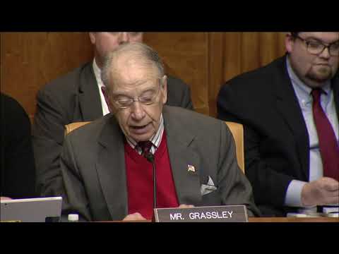 Grassley on the Senate Budget Committee FY 2020 Budget Resolution