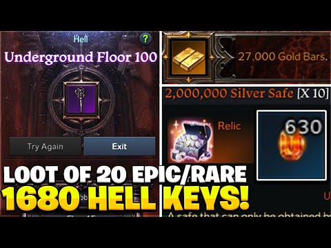Loot From 20 Epic & Rare 1680 T4 Hell Keys! Lost Ark