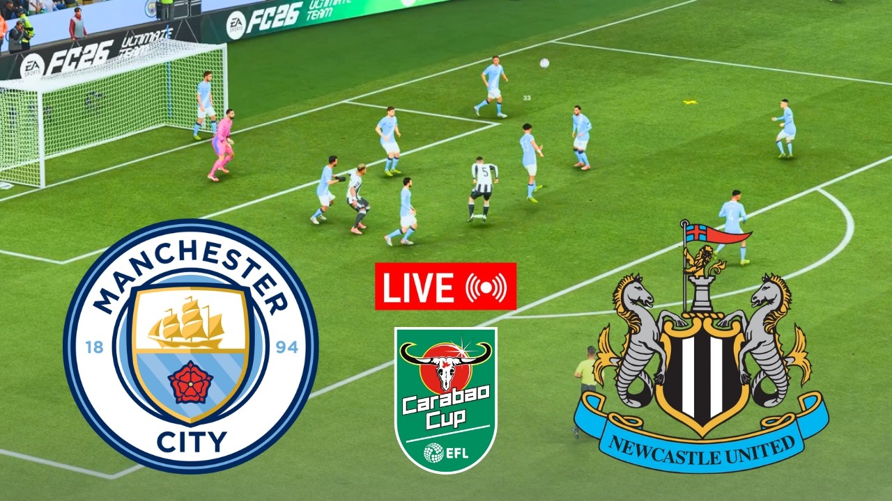 LIVE Manchester City vs Newcastle Semi Final I EFL Cup Full Match Live Stream eFootball Pes 21