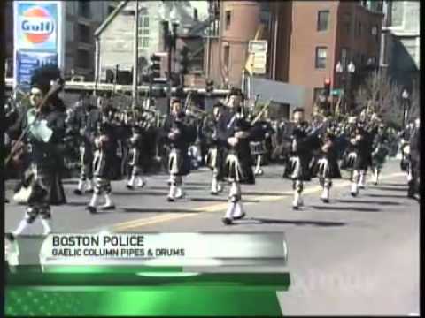 Boston Police Bagpipes & Drums- South Boston St Patrick's Day Parade