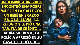 UN HOMBRE REFUGIÓ A UNA MUJER CON UN BEBÉ EN BRAZOS BAJO LA LLUVIA, AL DÍA SIGUIENTE, LA POLICÍA...