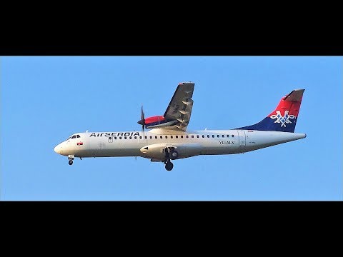 Gliding Beauty : Air Serbia Turboprop ATR-72 touchdown at Ljubljana Jože Pučnik Airport