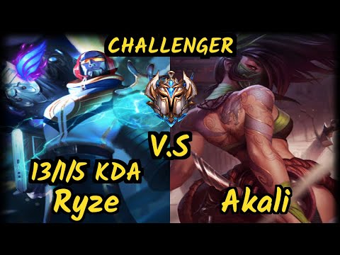 SN Strompest (RYZE) vs AKALI - 13/1/5 KDA MID CHALLENGER GAMEPLAY - NA