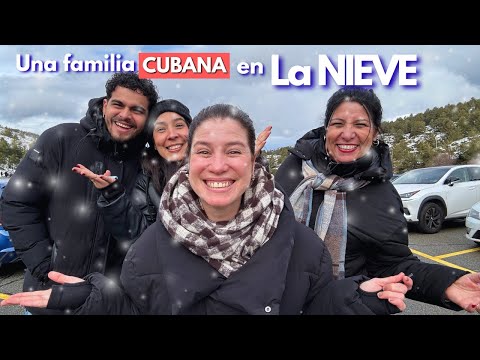 A Cuban family in the snow for the first time ❄️🇪🇸🇨🇺