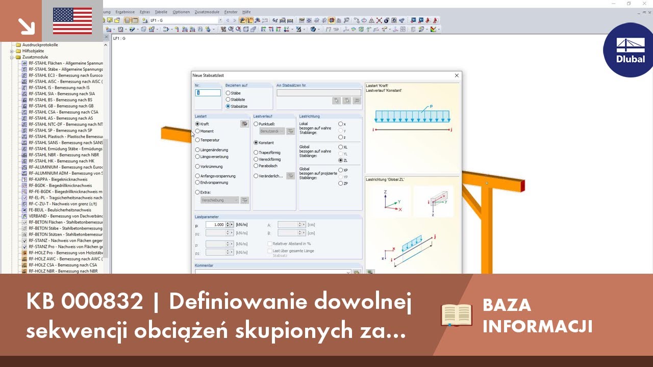 KB 000832 | Definiowanie dowolnej sekwencji obciążeń skupionych za pomocą tylko jednego obciążenia prętowego