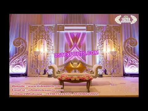 Designer mandap backdrop low budget wedding stage embroidere...