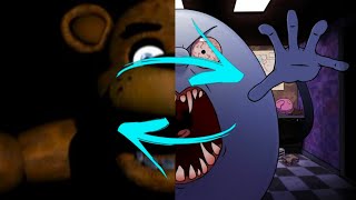 Onaf 1-3 and Fnaf 1-3 but their jumpscares are swaped