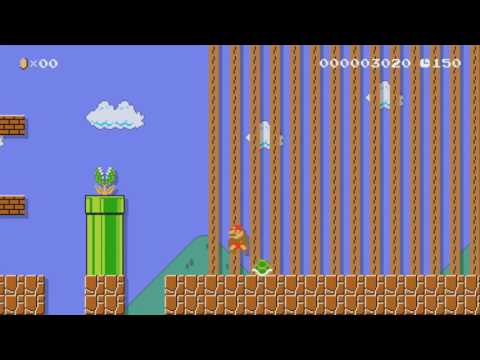 スーパーマリオブラザーズ1 World 8-3 Remake by いえやすくん - SUPER MARIO MAKER - NO COMMENTARY 1AO